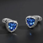 Peora Royal Blue Luxury Crystal Silver Cufflinks
