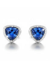 Peora Royal Blue Luxury Crystal Silver Cufflinks