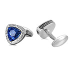 Peora Royal Blue Luxury Crystal Silver Cufflinks