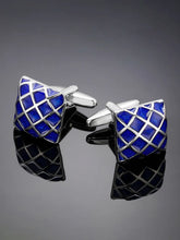 Peora Luxe Blue Square Cufflinks For Men