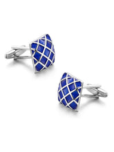Peora Luxe Blue Square Cufflinks For Men