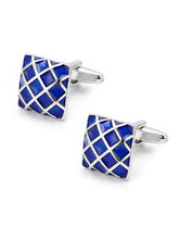 Peora Luxe Blue Square Cufflinks For Men