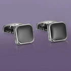 Peora Classic Square Black Cufflinks For Shirt