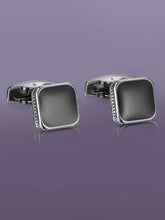 Peora Classic Square Black Cufflinks For Shirt