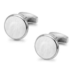 Peora Silver Mother Of Pearl Cufflinks For Men