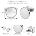 Peora Silver Mother Of Pearl Cufflinks For Men