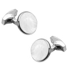 Peora Silver Mother Of Pearl Cufflinks For Men