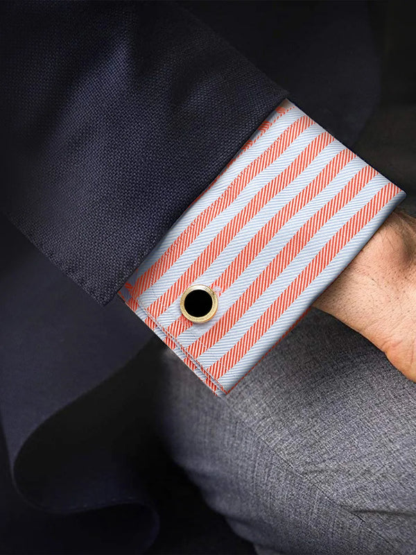 Peora Men Black Enamel Cufflinks