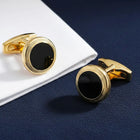 Peora Men Black Enamel Cufflinks