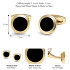 Peora Men Black Enamel Cufflinks