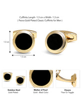 Peora Men Black Enamel Cufflinks