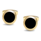 Peora Men Black Enamel Cufflinks