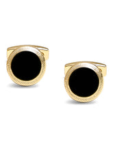 Peora Men Black Enamel Cufflinks