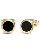 Peora Men Black Enamel Cufflinks