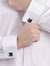 Blue Harmony Square Crystal Cufflinks