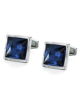 Blue Harmony Square Crystal Cufflinks