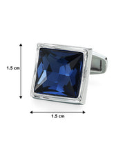 Blue Harmony Square Crystal Cufflinks