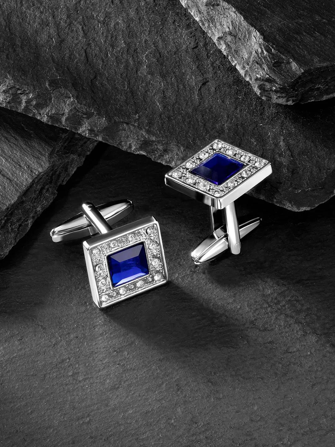 Elegance Crystal Square Cufflinks