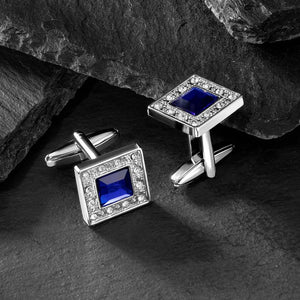 Elegance Crystal Square Cufflinks