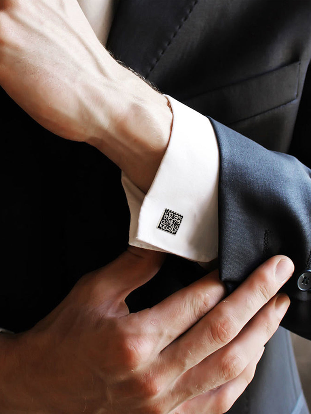 Bold Minimalism Black Square Cufflinks