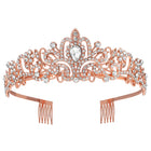 Peora Crystal Moonlight Princess Crown - Rose Gold