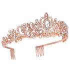 Peora Crystal Moonlight Princess Crown - Rose Gold