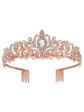Peora Crystal Moonlight Princess Crown - Rose Gold