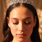 Peora Crystal Moonlight Princess Crown - Silver