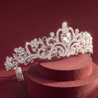 Peora Crystal Moonlight Princess Crown - Silver