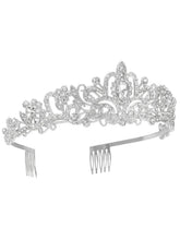 Peora Crystal Moonlight Princess Crown - Silver