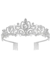 Peora Crystal Moonlight Princess Crown - Silver