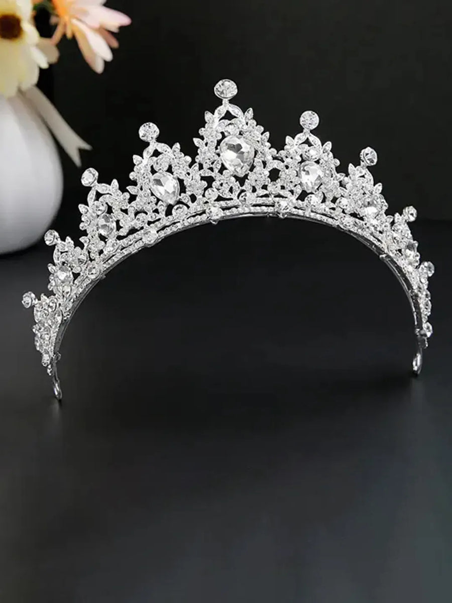 Rhodium Plated CZ Statement Tiara