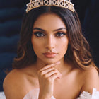 Peora Crystal Imperial Princess Crown - Gold