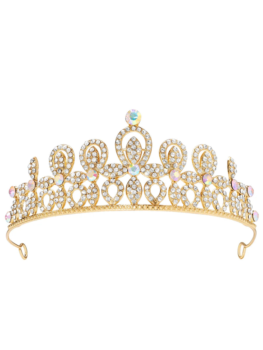 Peora Crystal Imperial Princess Crown - Gold
