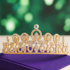 Peora Crystal Imperial Princess Crown - Gold