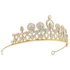 Peora Crystal Imperial Princess Crown - Gold