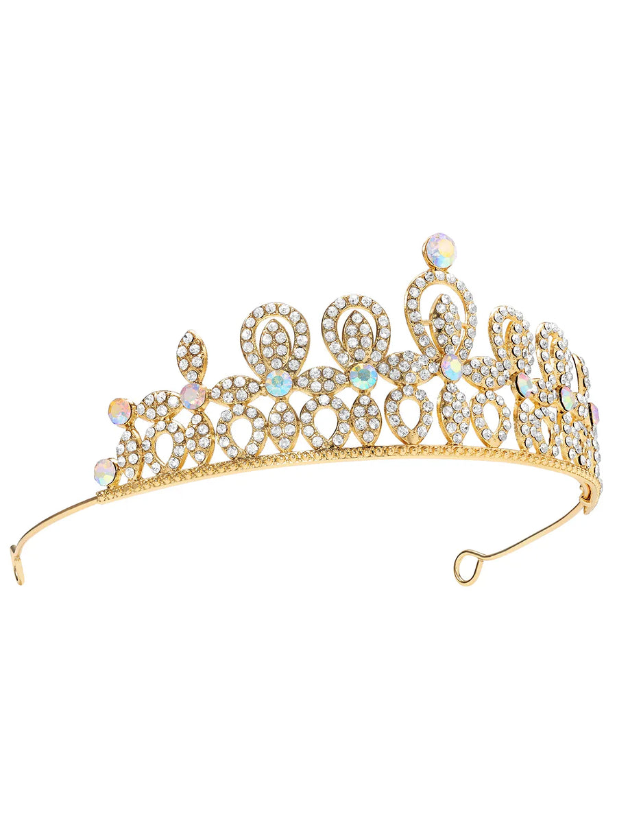 Peora Crystal Imperial Princess Crown - Gold