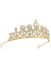 Peora Crystal Imperial Princess Crown - Gold