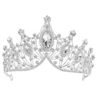 Peora Crystal Regal Princess Tiara - Silver