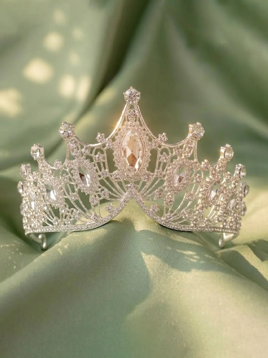 Peora Crystal Regal Princess Tiara - Silver