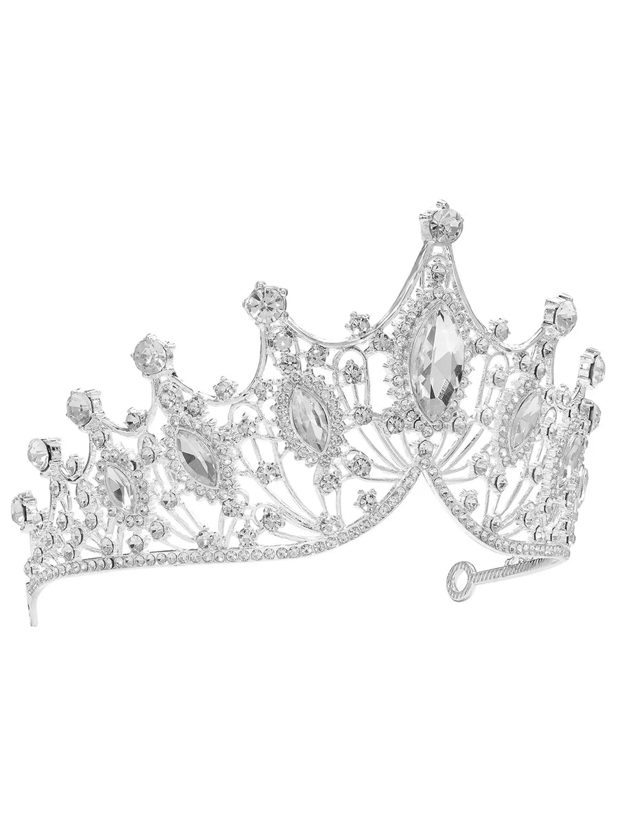 Peora Crystal Regal Princess Tiara - Silver