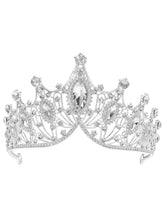 Peora Crystal Regal Princess Tiara - Silver