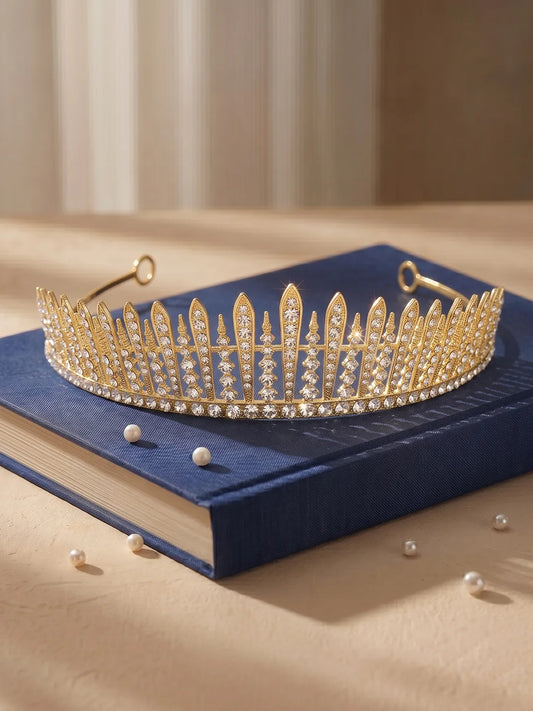 Peora Starlight Crystal Princess Tiara - Gold