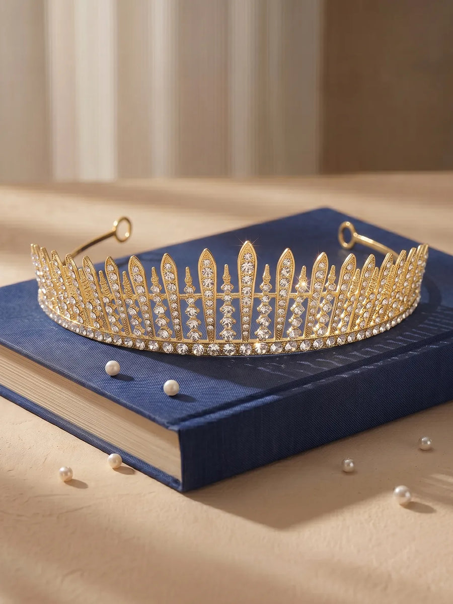Peora Starlight Crystal Princess Tiara - Gold