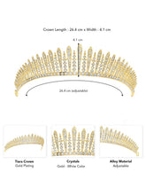Peora Starlight Crystal Princess Tiara - Gold