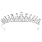Peora Crystal Princess Grace Tiara - Silver