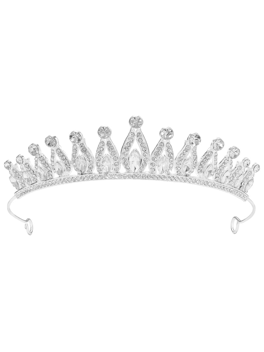 Peora Crystal Princess Grace Tiara - Silver