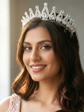 Peora Crystal Princess Grace Tiara - Silver