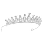 Peora Crystal Princess Grace Tiara - Silver