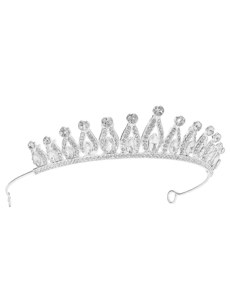 Peora Crystal Princess Grace Tiara - Silver